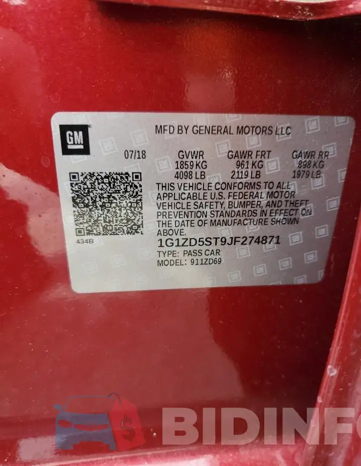 1G1ZD5ST9JF274871 Photo# 13