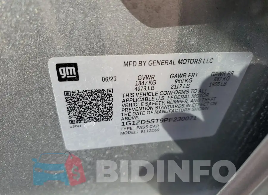1G1ZD5ST9PF230071 Photo# 13