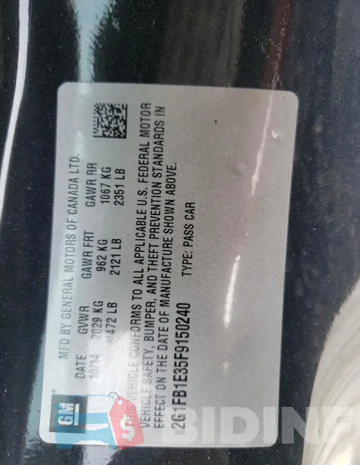 2G1FB1E35F9150240 Photo# 12