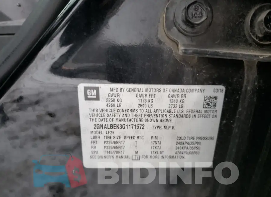 2GNALBEK3G1171672 Photo# 13