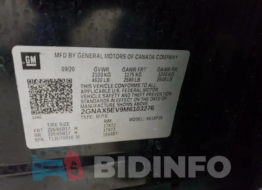 2GNAX5EV9M6103276 Photo# 13