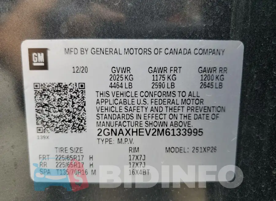 2GNAXHEV2M6133995 Photo# 14