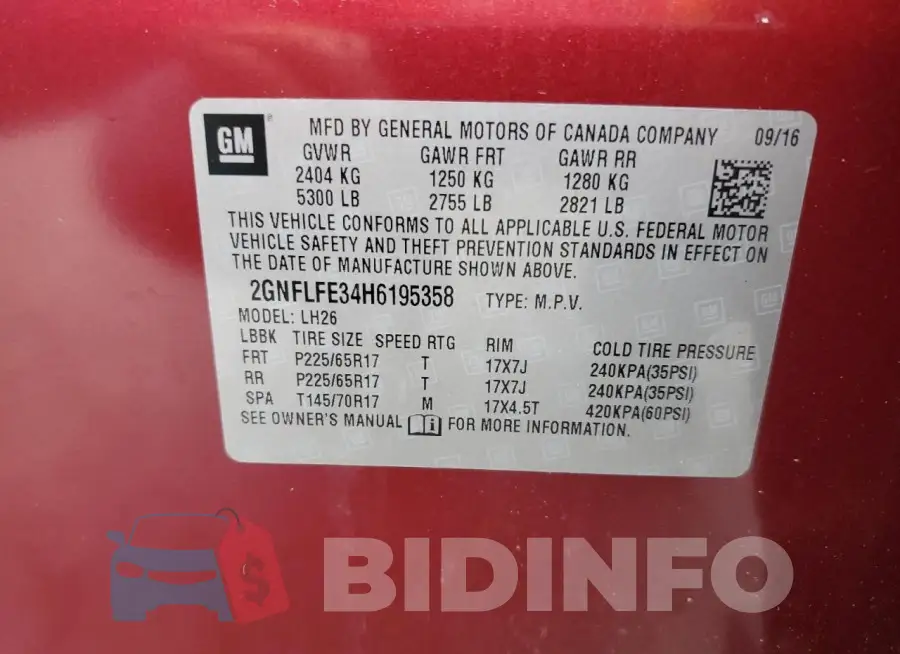 2GNFLFE34H6195358 Photo# 13