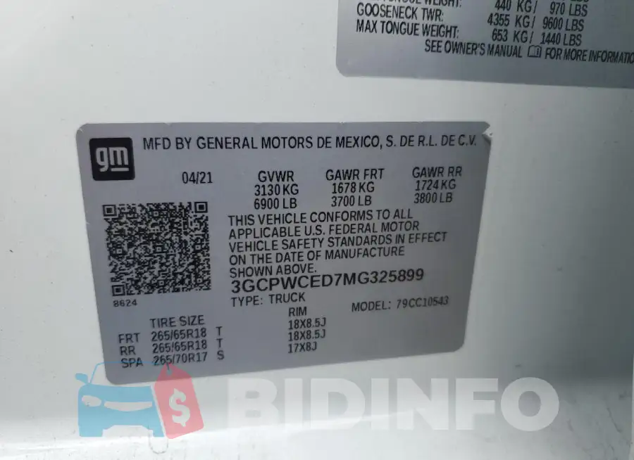3GCPWCED7MG325899 Photo# 13