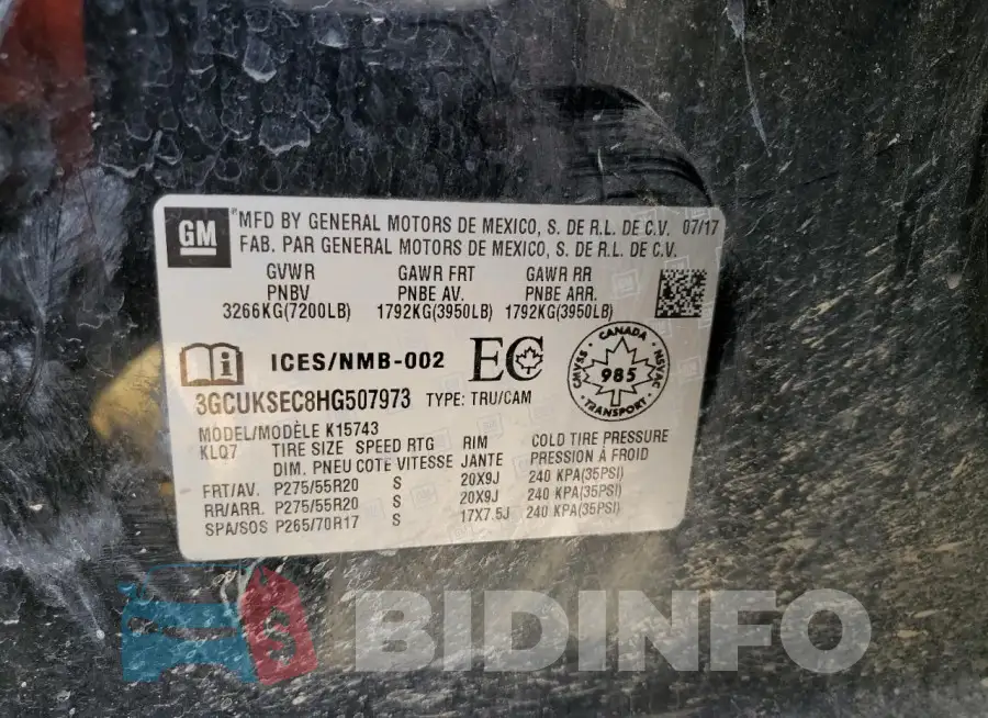 3GCUKSEC8HG507973 Photo# 12