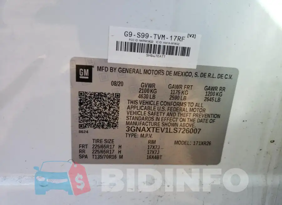 3GNAXTEV1LS726007 Photo# 13