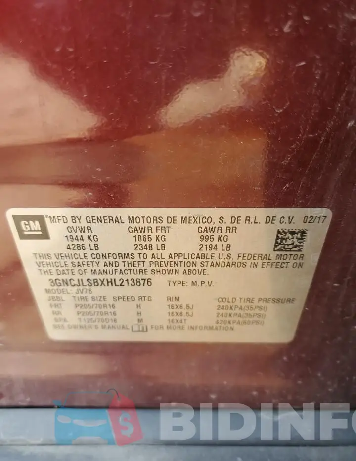 3GNCJLSBXHL213876 Photo# 12