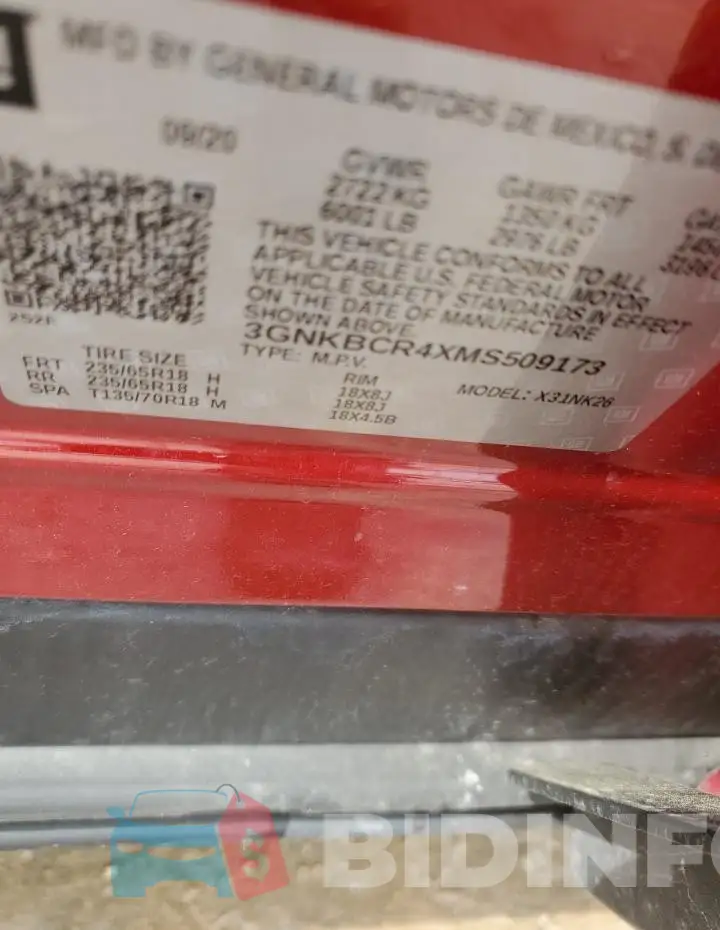 3GNKBCR4XMS509173 Photo# 13