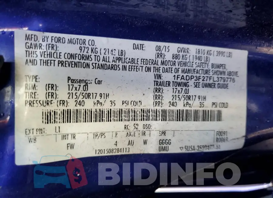 1FADP3F27FL379776 Photo# 12