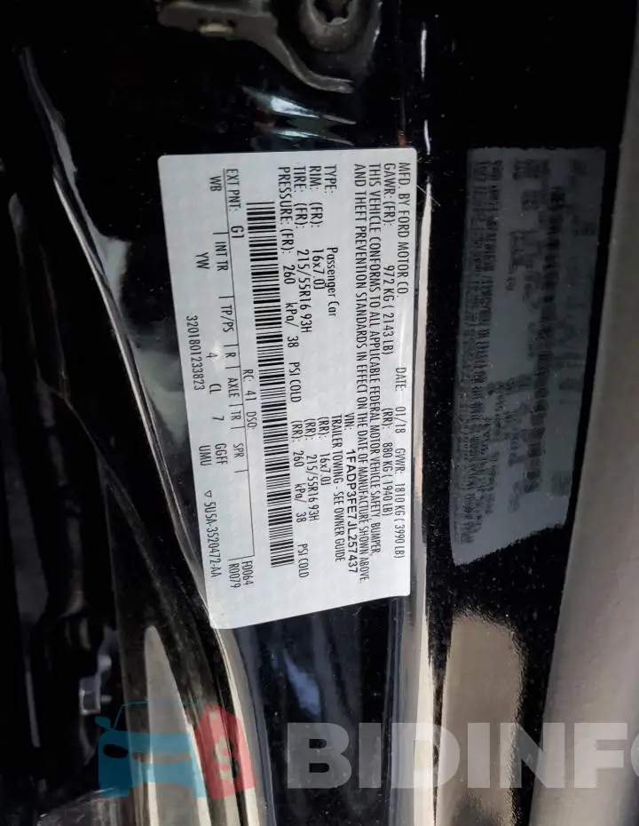1FADP3FE7JL257437 Photo# 12