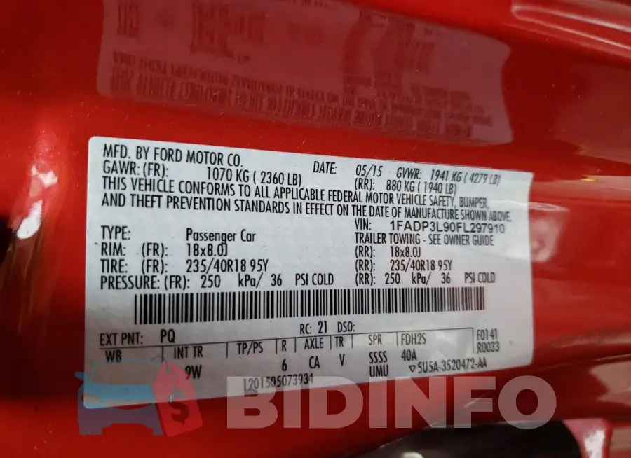 1FADP3L90FL297910 Photo# 12