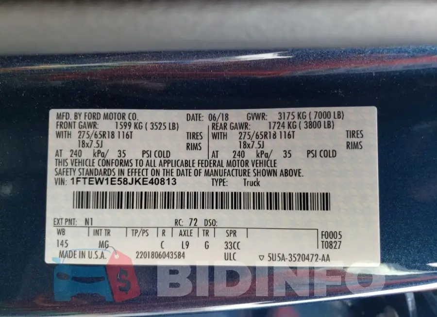 1FTEW1E58JKE40813 Photo# 12