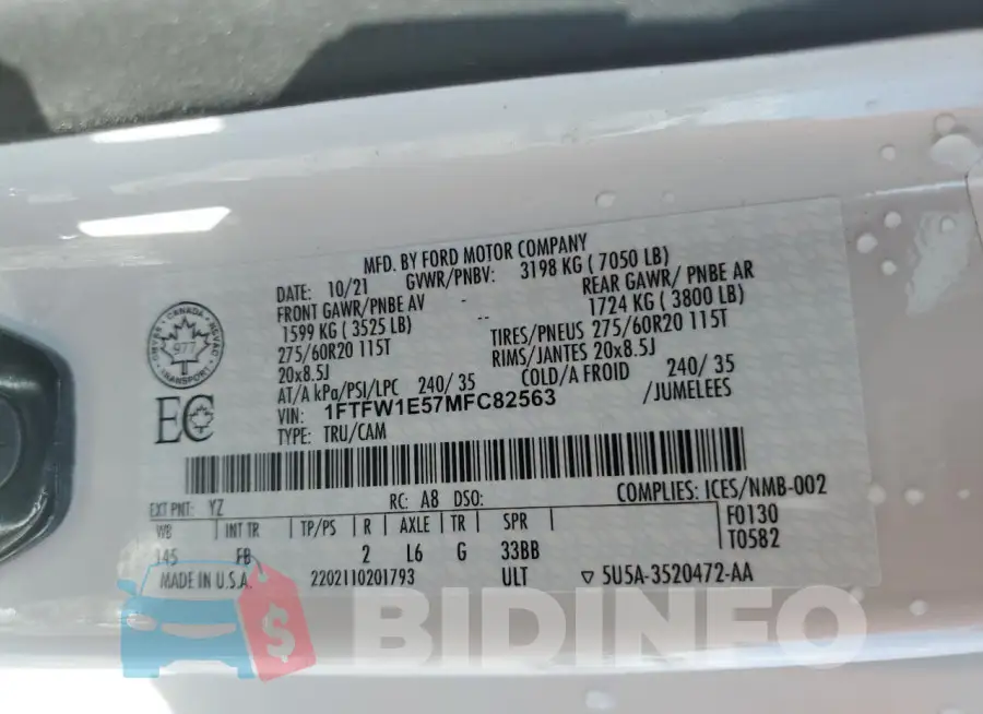 1FTFW1E57MFC82563 Photo# 12