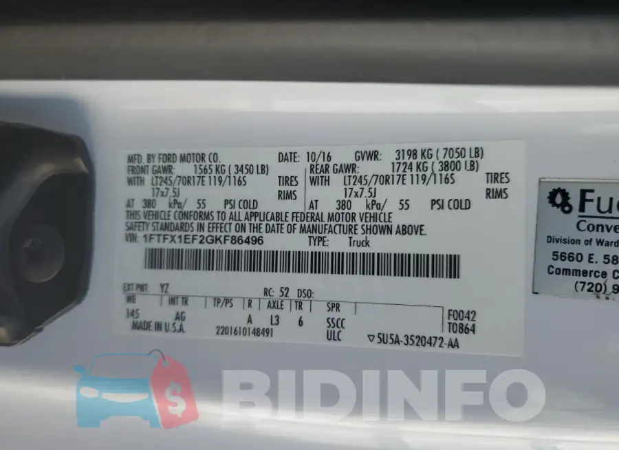1FTFX1EF2GKF86496 Photo# 12