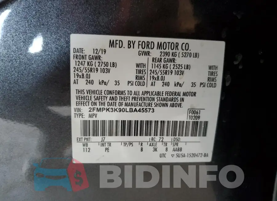 2FMPK3K90LBA45573 Photo# 12