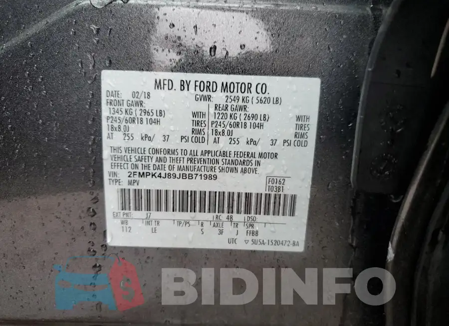 2FMPK4J89JBB71989 Photo# 12