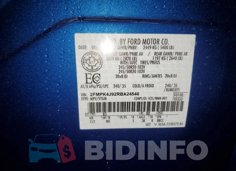 2FMPK4J92RBA24546 Photo# 13