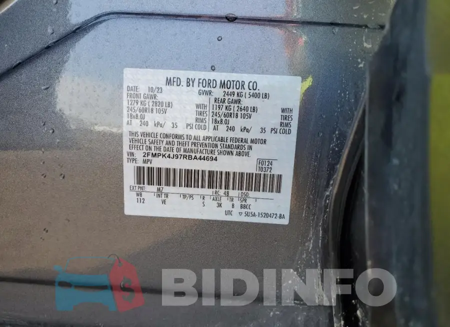 2FMPK4J97RBA44694 Photo# 13