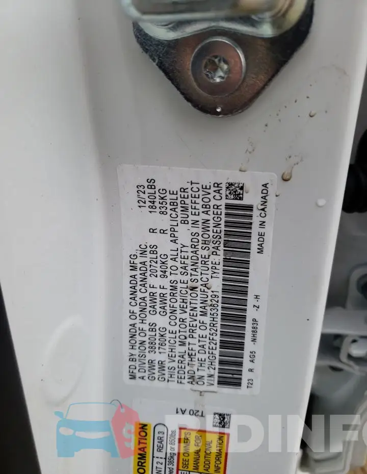 2HGFE2F52RH536291 Photo# 12