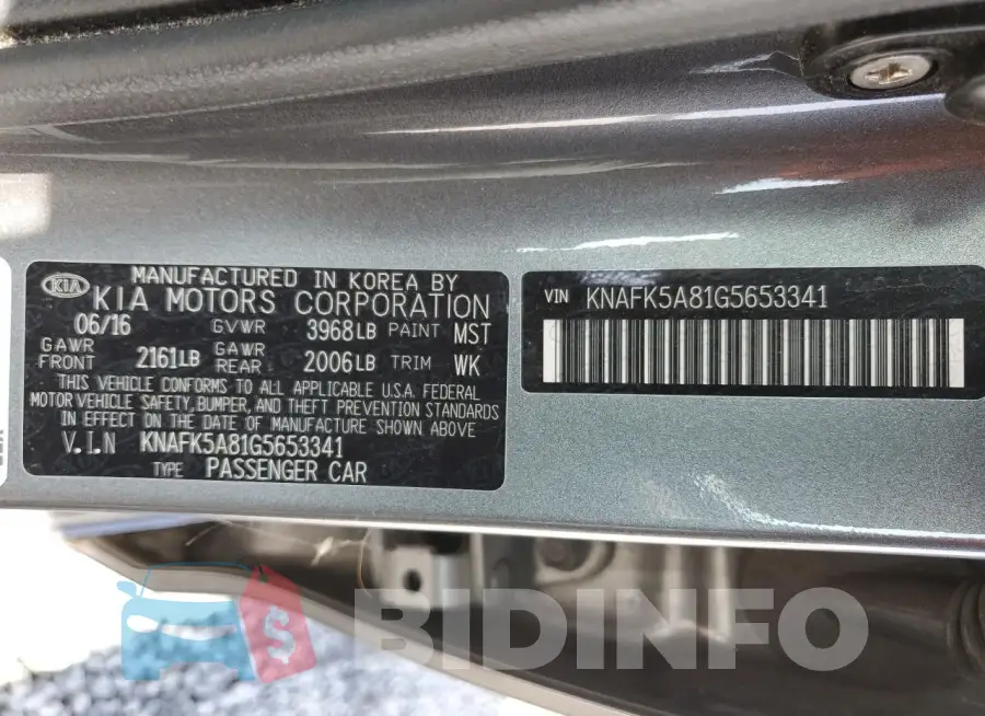 KNAFK5A81G5653341 Photo# 12