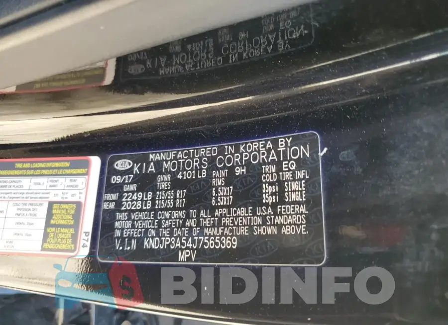 KNDJP3A54J7565369 Photo# 12