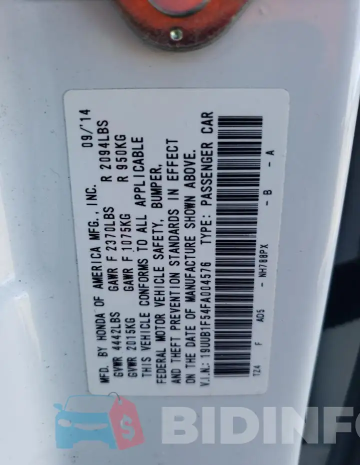 19UUB1F54FA004576 Photo# 13