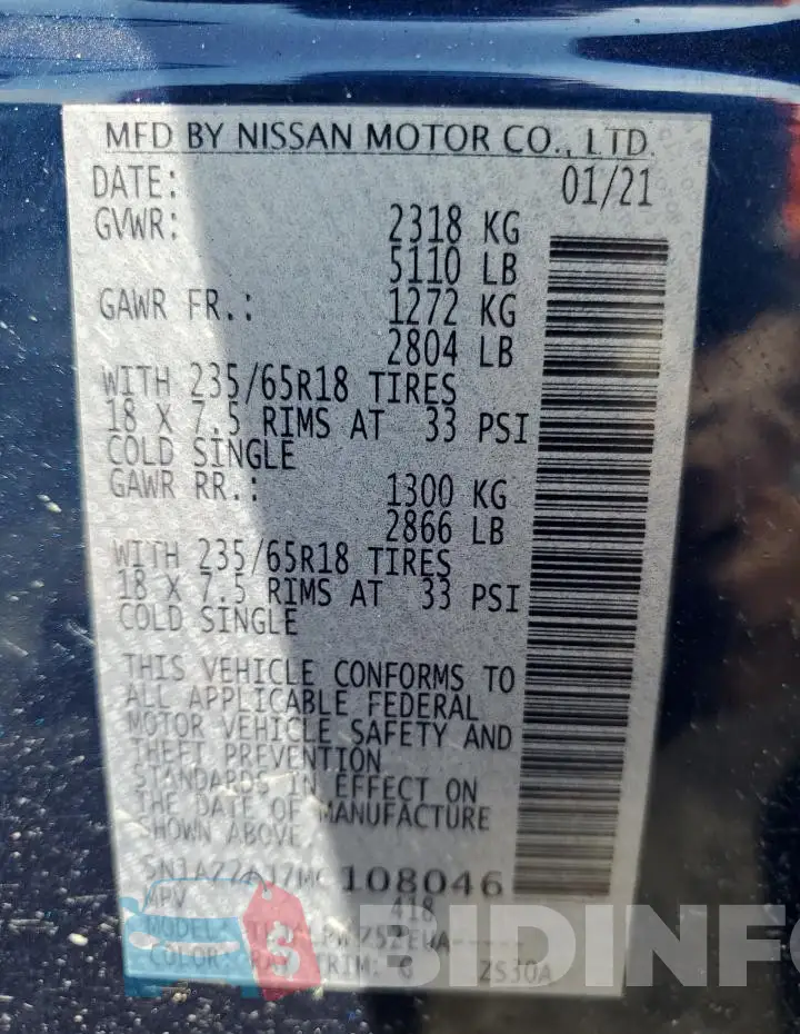 5N1AZ2AJ7MC108046 Photo# 12