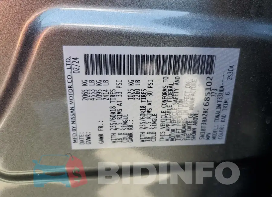 5N1BT3BA2RC685102 Photo# 13