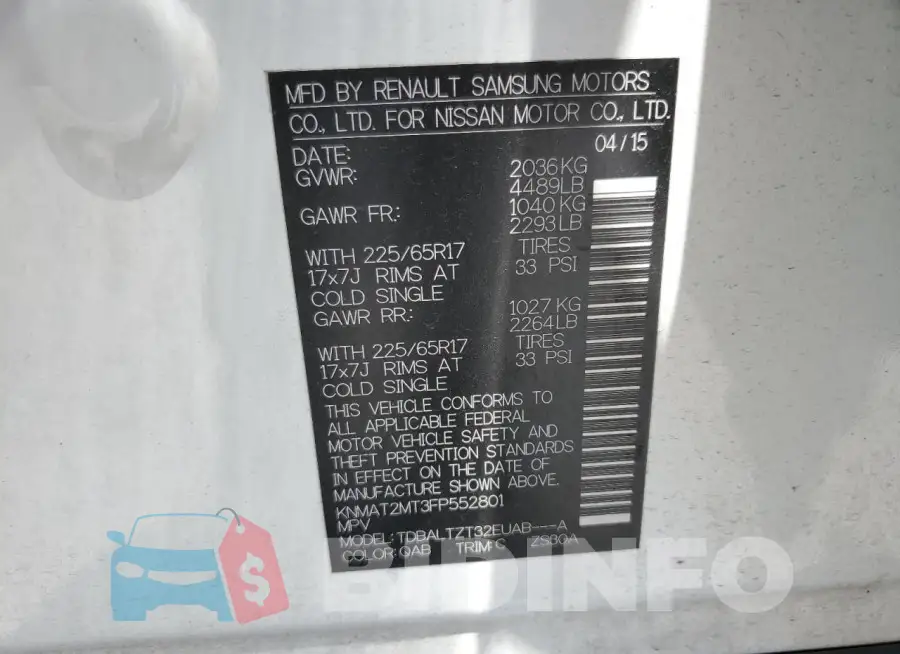 KNMAT2MT3FP552801 Photo# 13