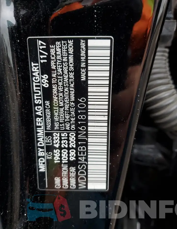 WDDSJ4EB1JN618106 Photo# 12