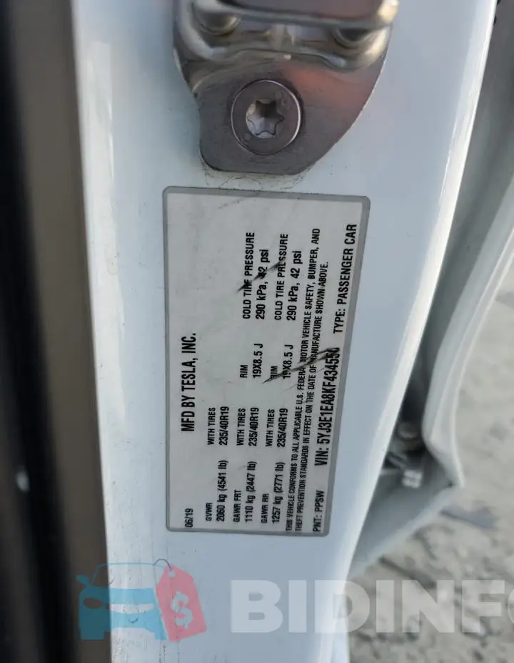 5YJ3E1EA8KF434550 Photo# 13