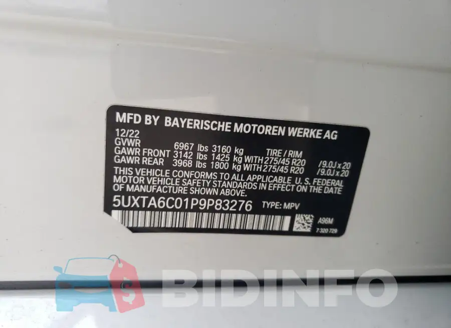 5UXTA6C01P9P83276 Photo# 13