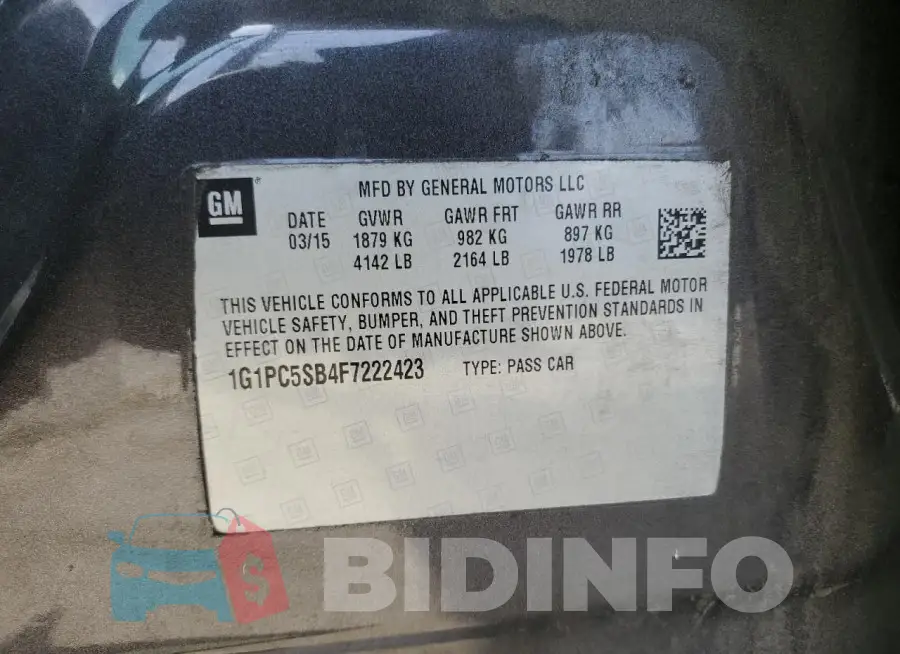 1G1PC5SB4F7222423 Photo# 12