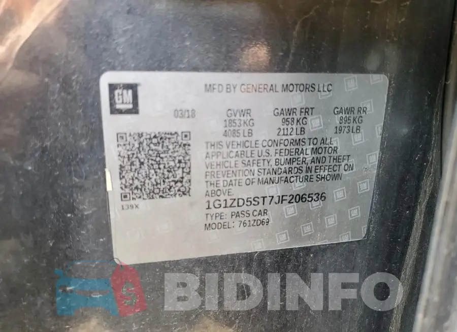 1G1ZD5ST7JF206536 Photo# 12