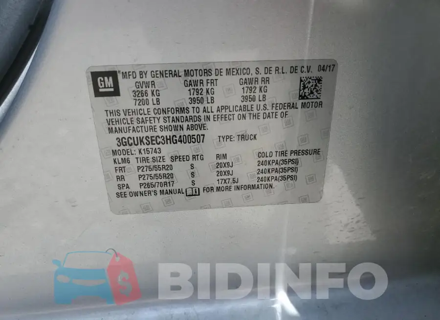 3GCUKSEC3HG400507 Photo# 12