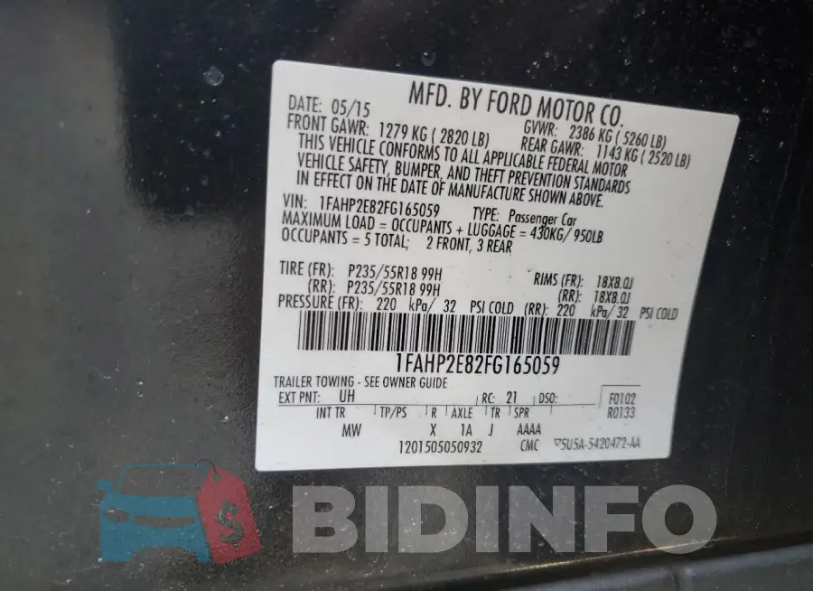 1FAHP2E82FG165059 Photo# 12