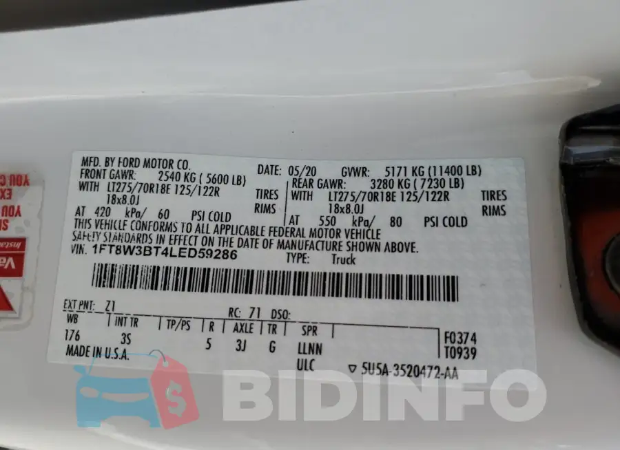 1FT8W3BT4LED59286 Photo# 12