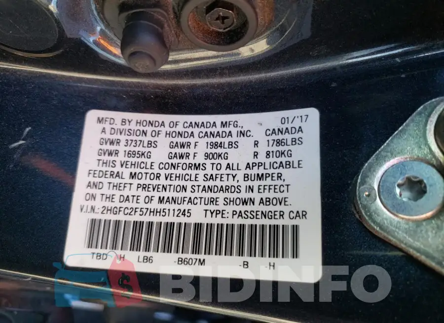 2HGFC2F57HH511245 Photo# 12