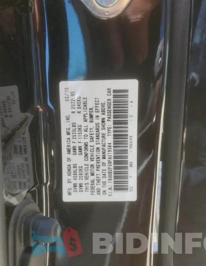 19UUB2F59FA019564 Photo# 12