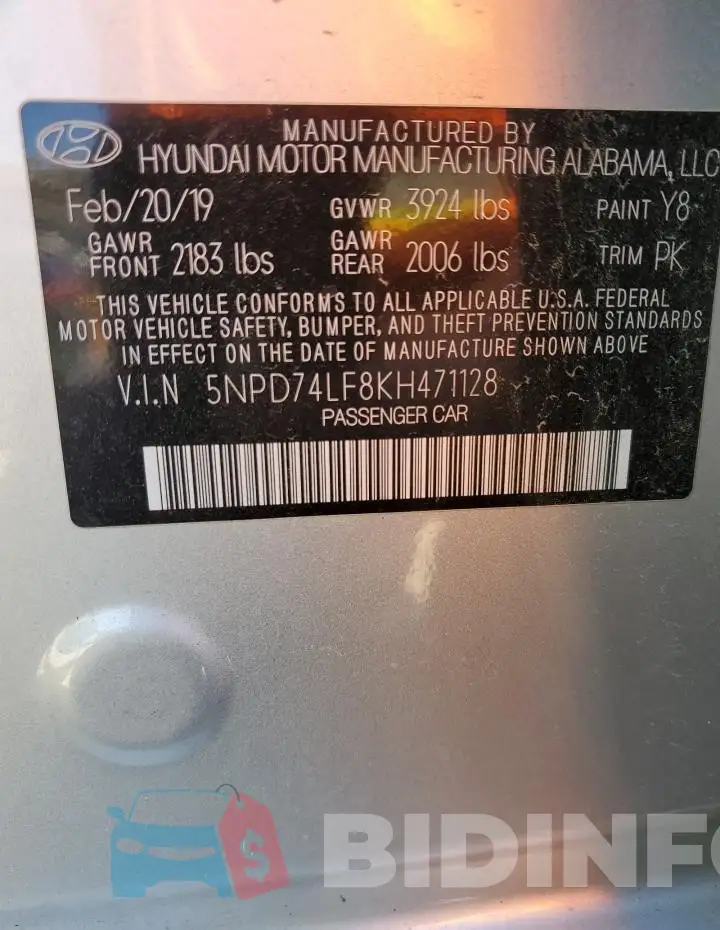 5NPD74LF8KH471128 Photo# 13