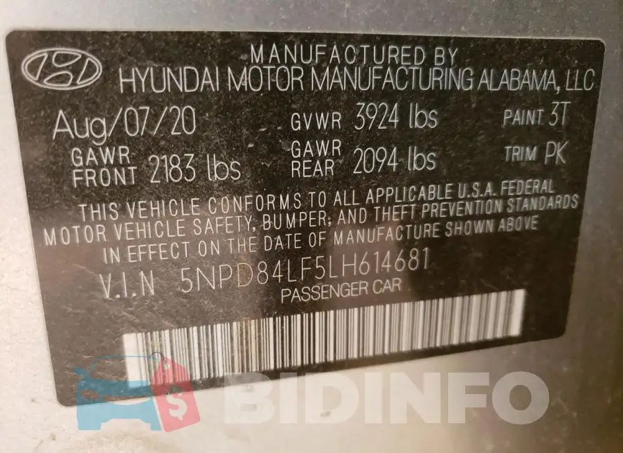 5NPD84LF5LH614681 Photo# 13