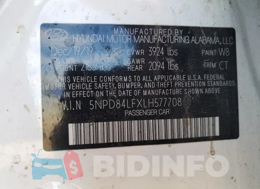 5NPD84LFXLH577708 Photo# 12