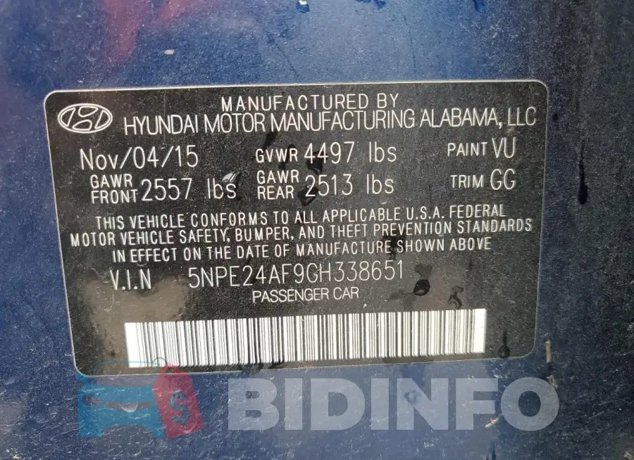 5NPE24AF9GH338651 Photo# 12