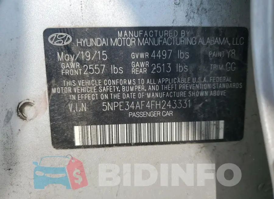 5NPE34AF4FH243331 Photo# 13