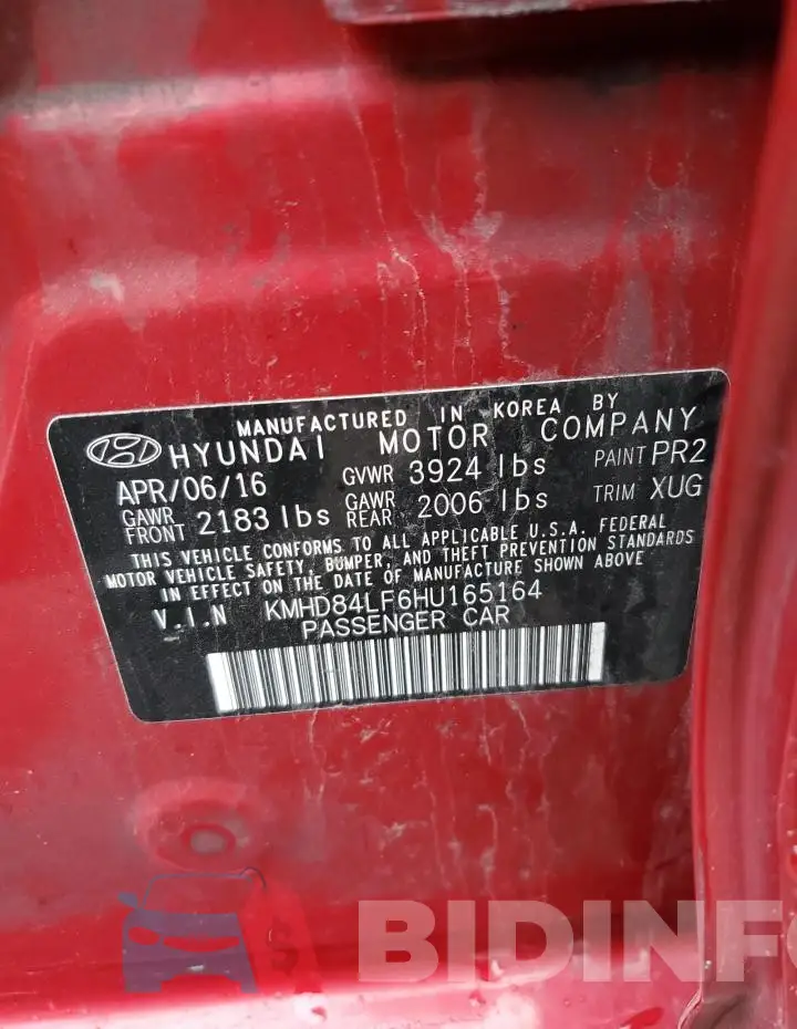 KMHD84LF6HU165164 Photo# 12