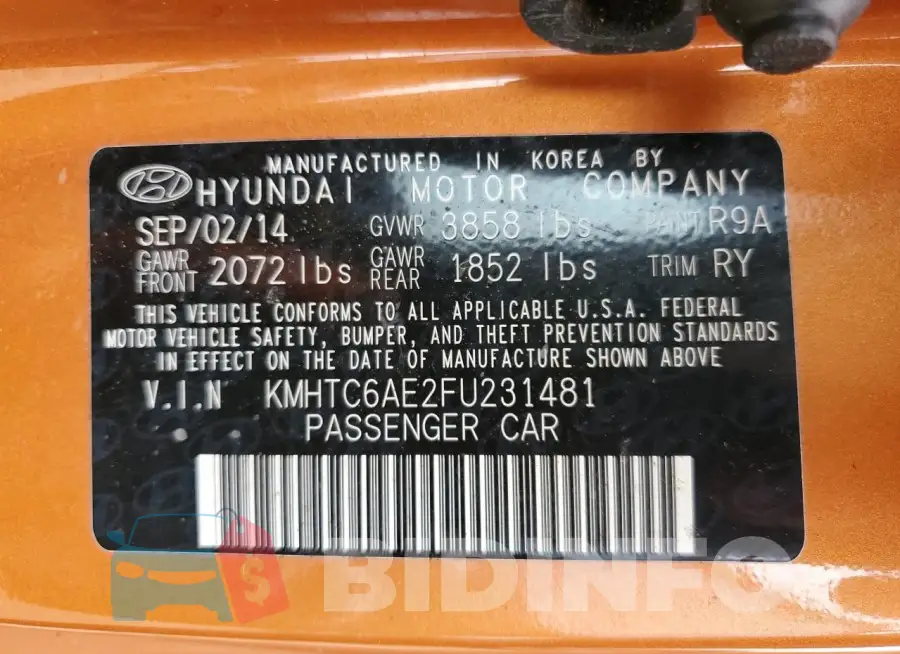 KMHTC6AE2FU231481 Photo# 12