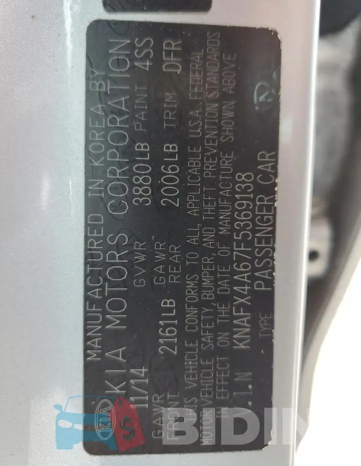 KNAFX4A67F5369138 Photo# 12