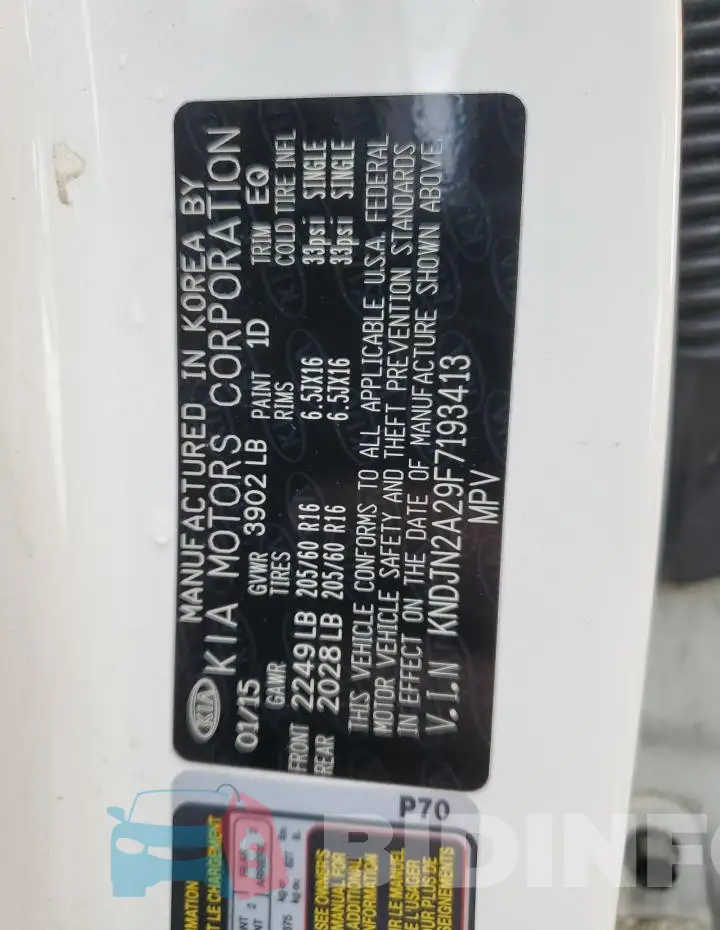 KNDJN2A29F7193413 Photo# 12