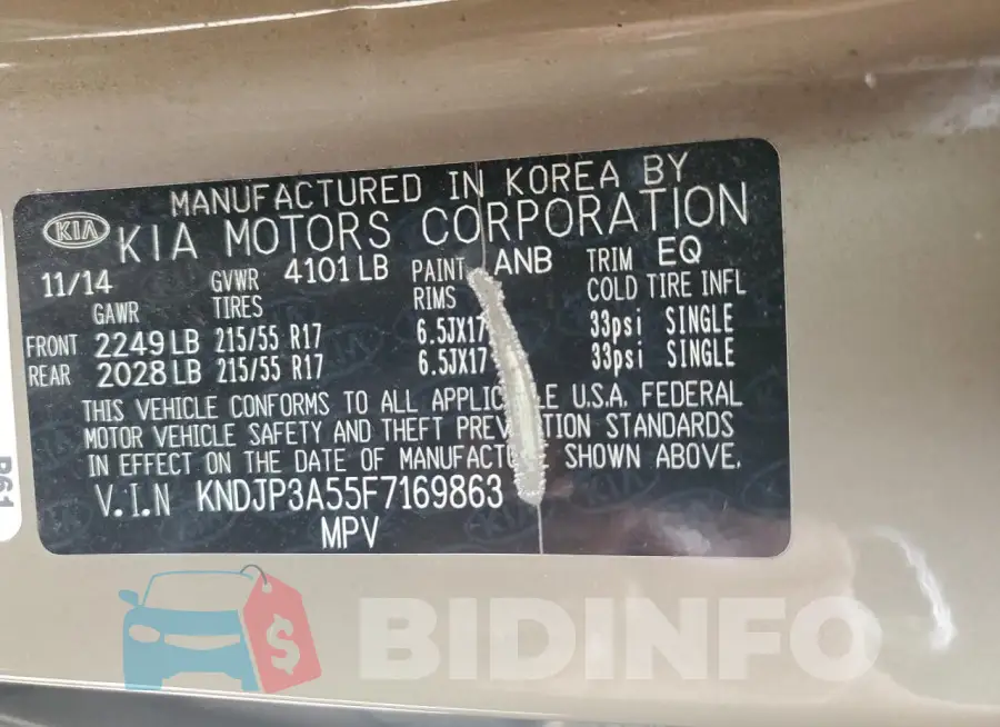 KNDJP3A55F7169863 Photo# 12