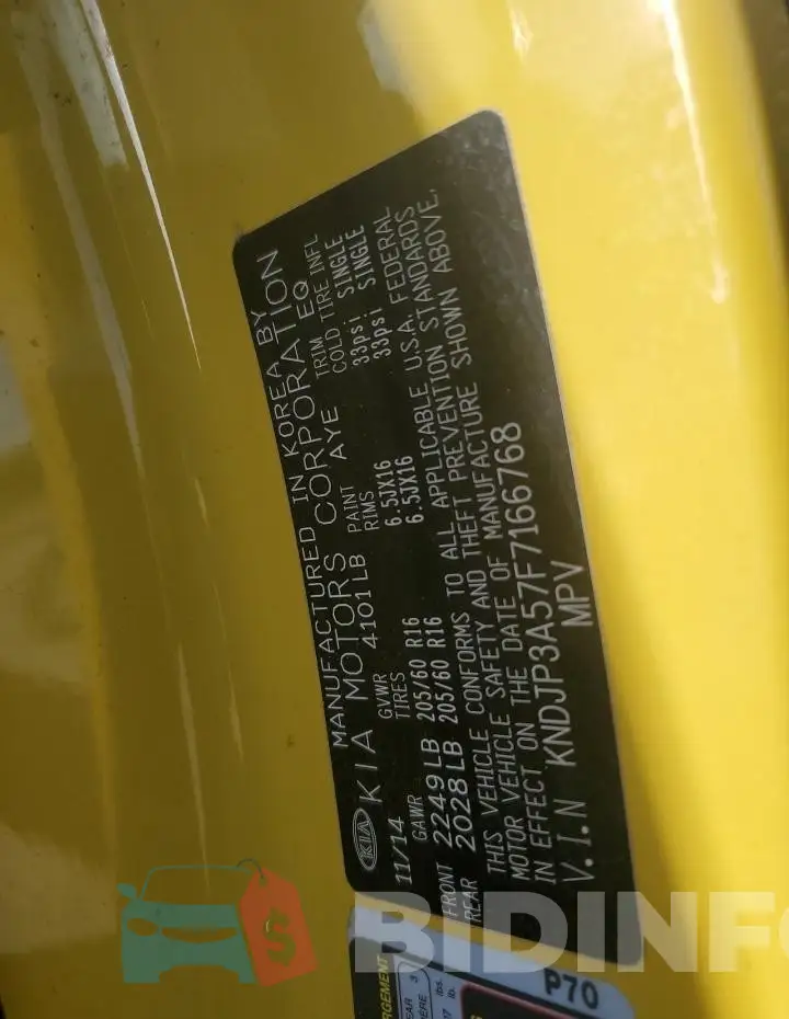 KNDJP3A57F7166768 Photo# 12